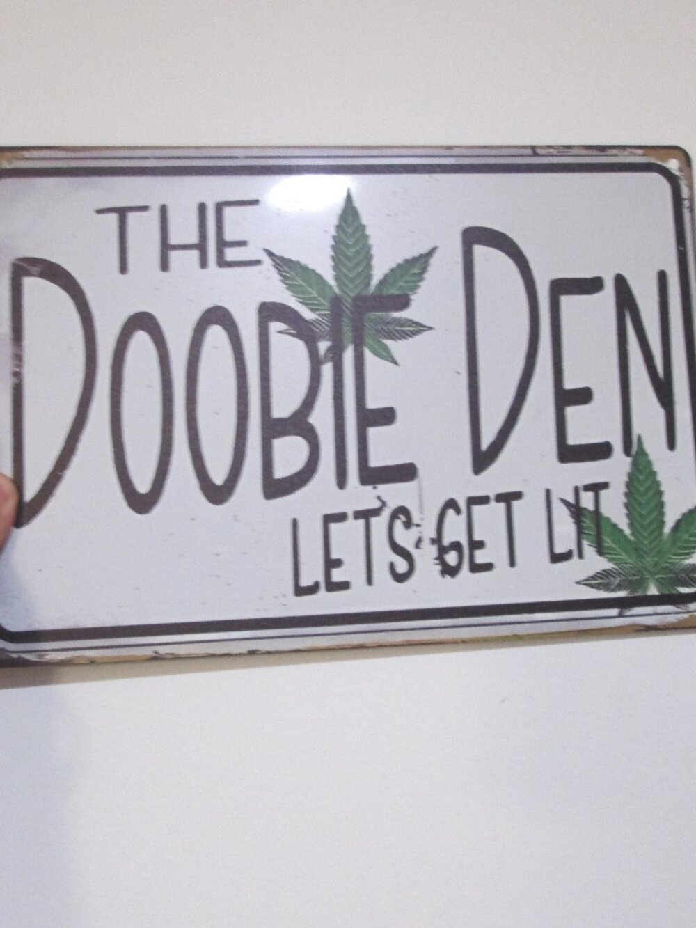 Lets Get Lit Doobie Den man cave Lounge room sign Novelty fun!